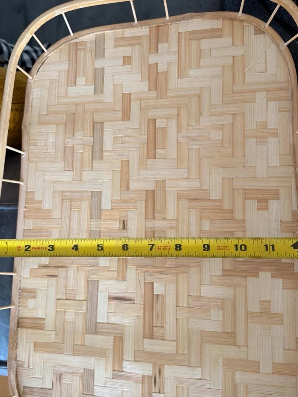 Vintage Set Of 5 Bo Ho Bamboo Wicker Rattan Lap TV Serving Trays MCM Ex Cond